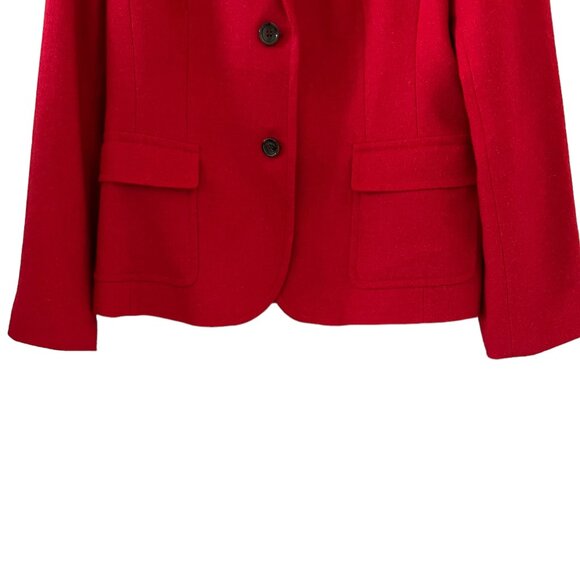 Talbots Wool Blend Button Front Blazer In Red Size 14 - Picture 7 of 15